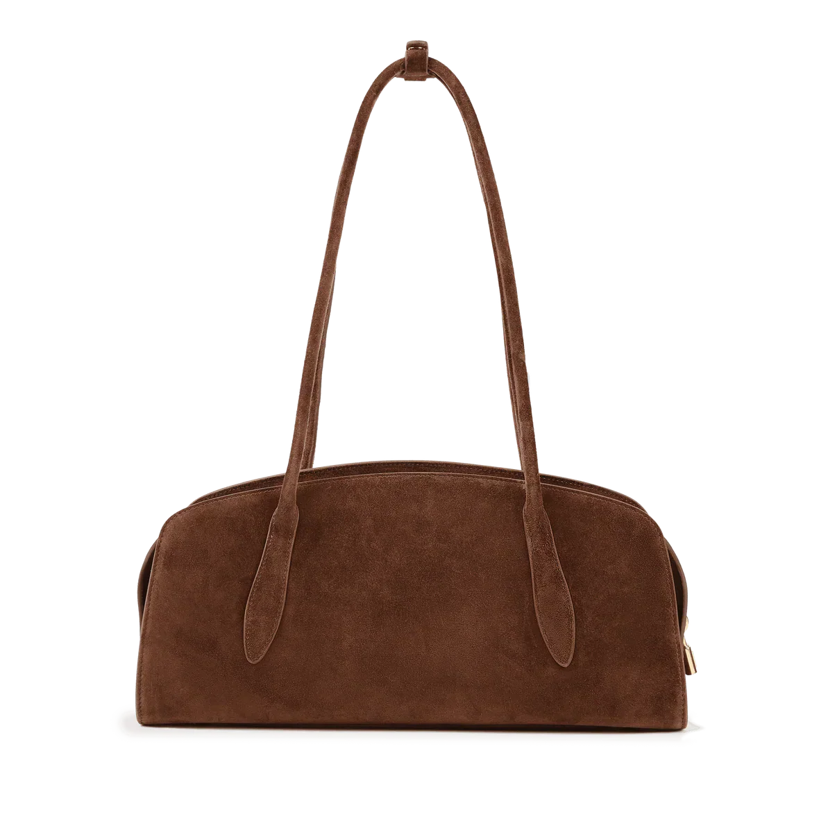 Gabrielle East-West Shoulder Bag - Chocolate Suede