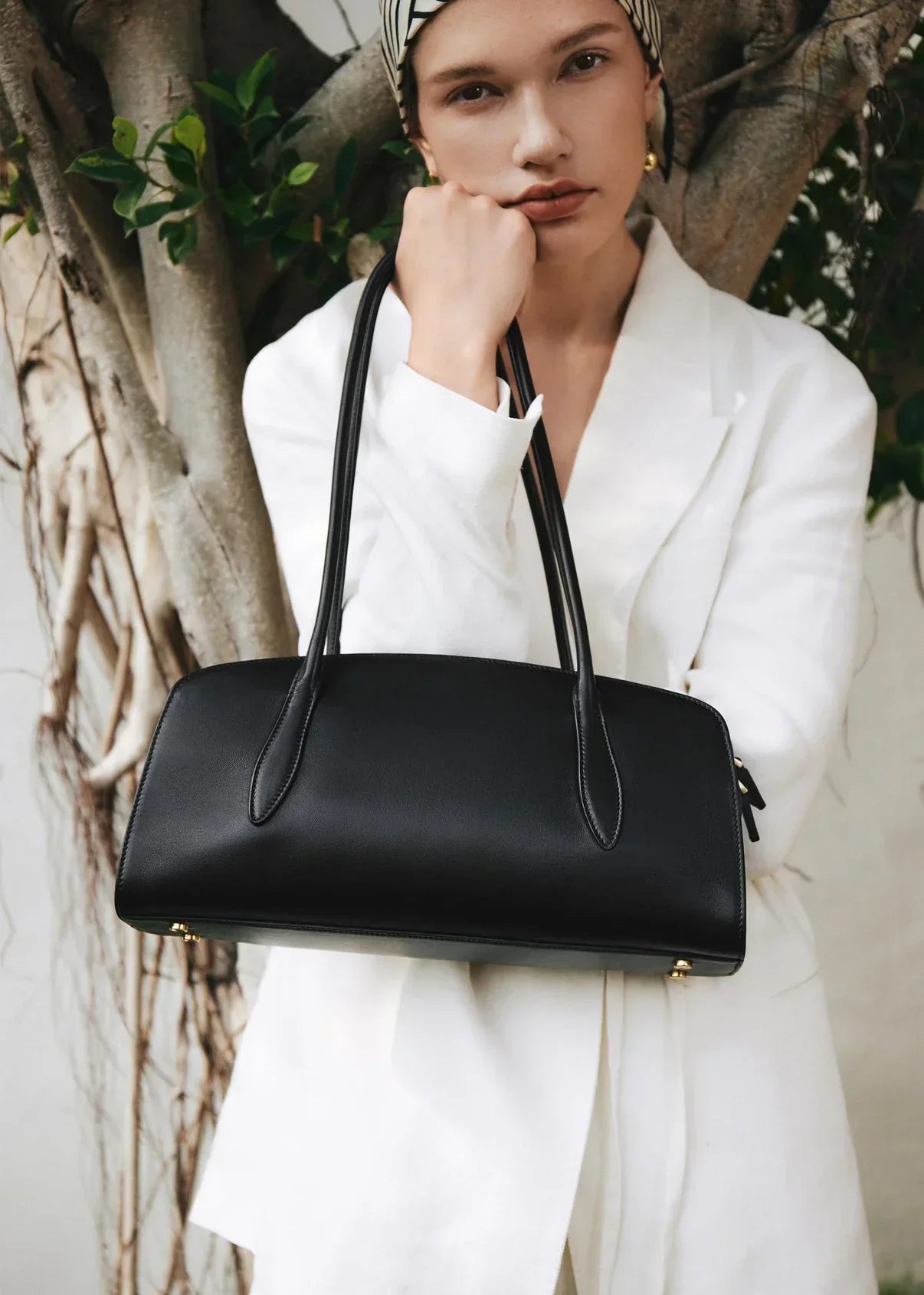 Gabrielle East-West Shoulder Bag - Chocolate Suede